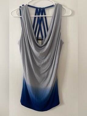 VENUS Light Gray to Blue Ombre Cowl Neck Camisole with Strappy Back